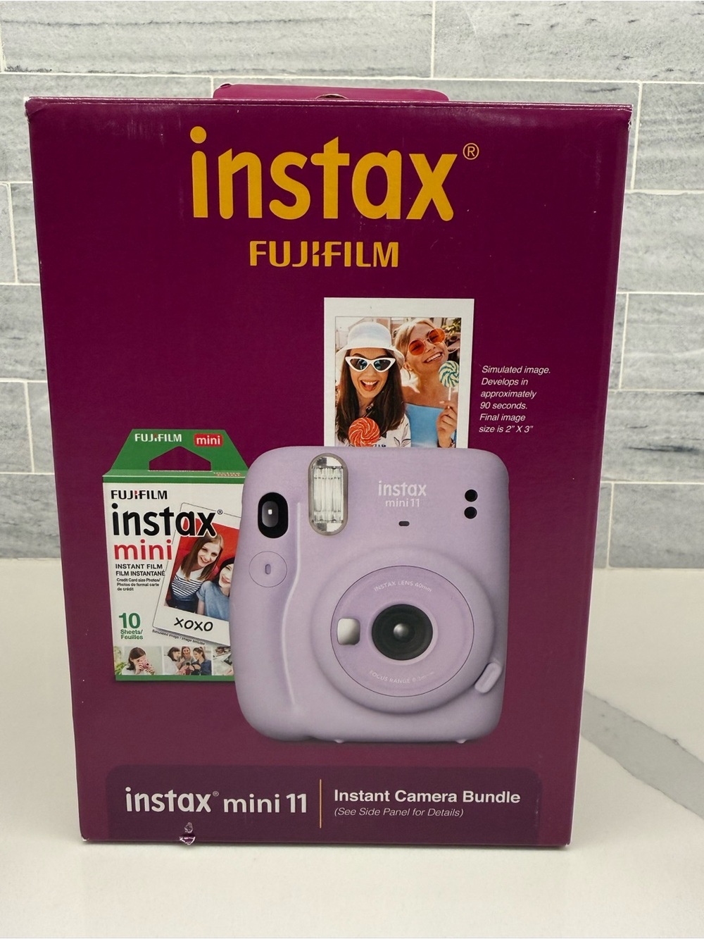 NEW Fujifilm instax Min 11 Instant Camera Bundle Lilac Purple